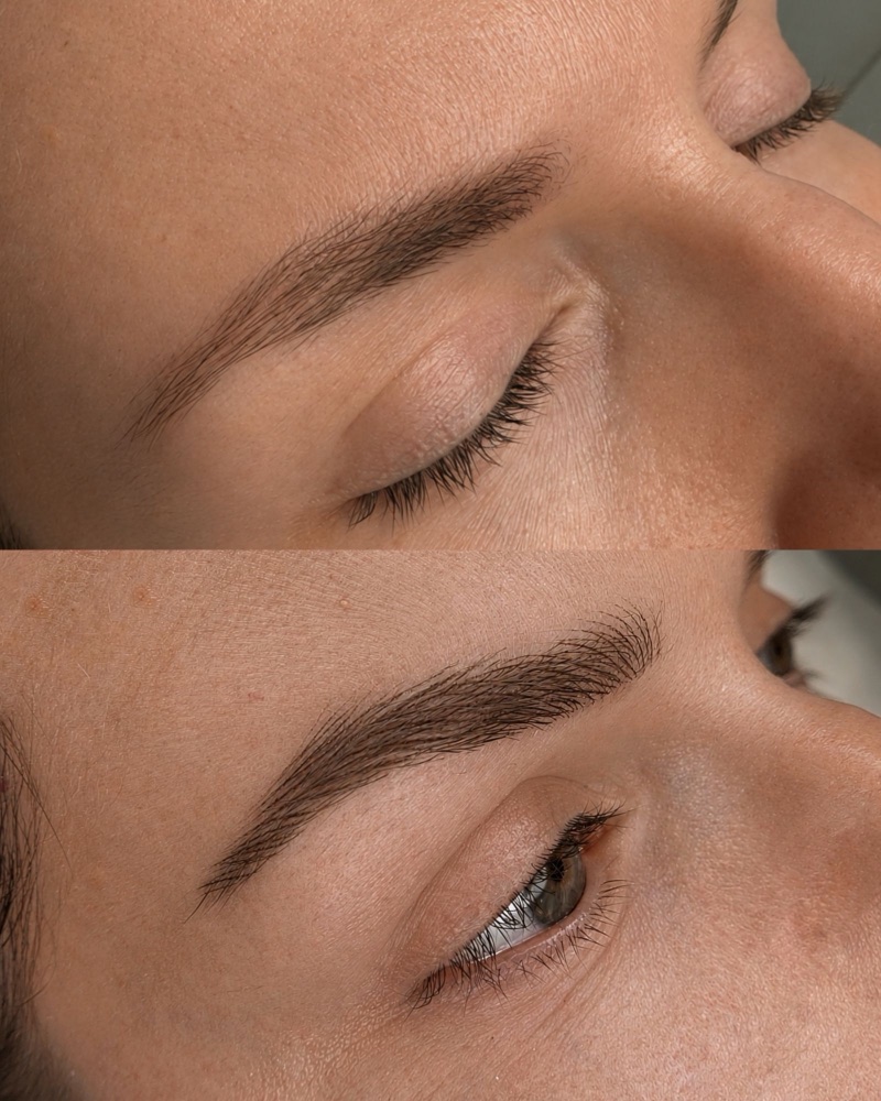 Nano brows, before and after